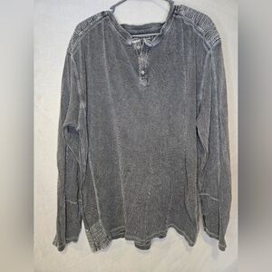 Buckle Black BKE Men's 2XL Thermal Waffle Knit Gray Three Button